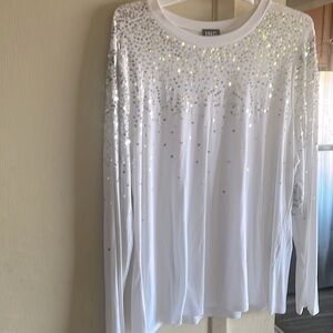 Long sleeve glitter tee by INC.